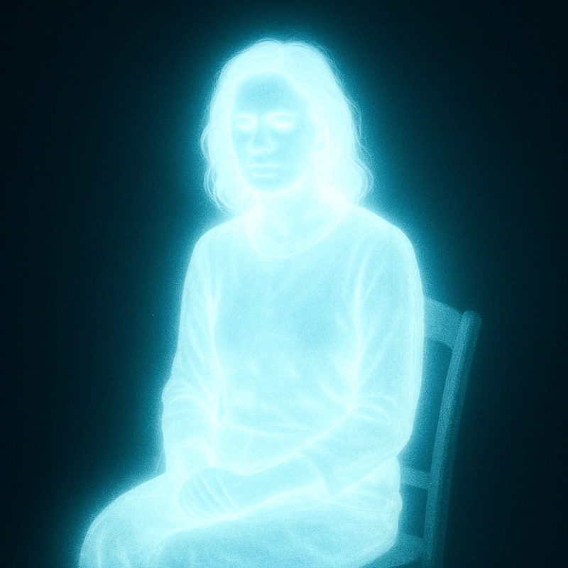 ethereal ghost glowing